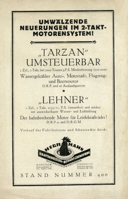 Tarzan and Lehner motors brochure 1924