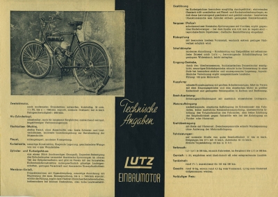 Lutz Einbaumotor Prospekt 3.1949