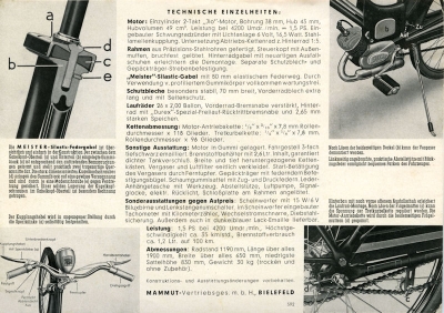 Mammut Moped Bimbo Prospekt 1953