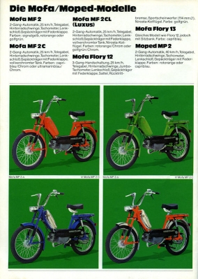 Kreidler Programm Mofa Mopeds 9.1976