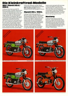 Kreidler Programm Kleinkrafträder 9.1976