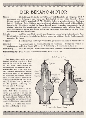 Bekamo Leichtmotorrad Prospekt 1923