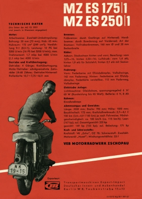 MZ ES 175/1, 250/1 Prospekt 1962