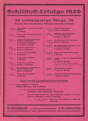 Schüttoff poster Sportmodelle 1926/7