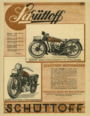 Schüttoff Programm-Preisliste ca. 1929