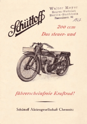 Schüttoff 200 ccm brochure 1928