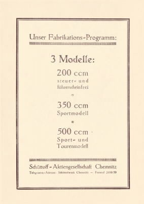 Schüttoff 200 ccm brochure 1928