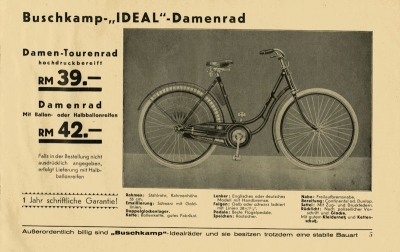 Buschkamp Fahrrad und Motorfahrrad Prospekt 1936