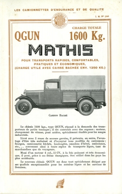 Mathis lorry program 11.1931