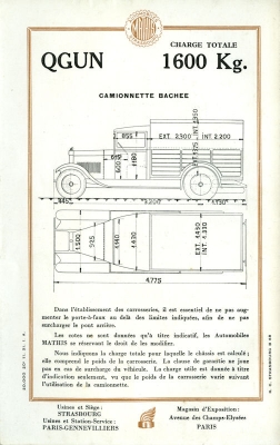 Mathis lorry program 11.1931