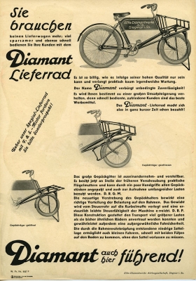 Diamant Lieferrad bicycle brochure ca. 1935