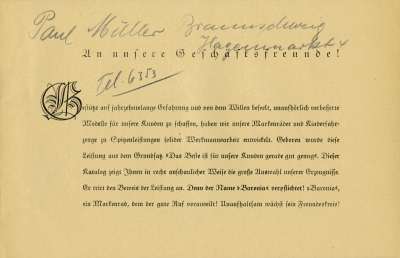 Baronia Fahrrad Programm 1930er Jahre