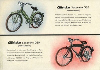 Göricke Motorfahrrad Prospekt ca. 1938