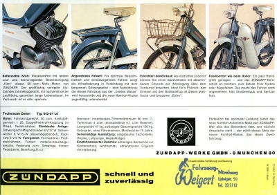 Zündapp Automatic Mofa Prospekt 1970