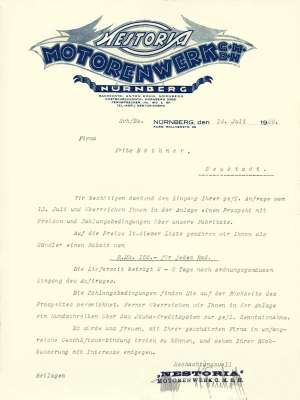 Nestoria letter 1926