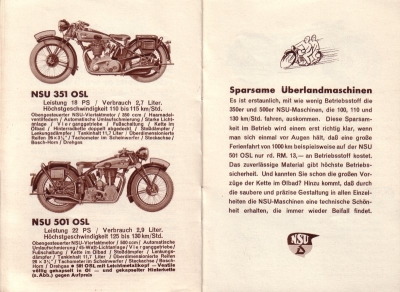 NSU Motorrad Programm 1937