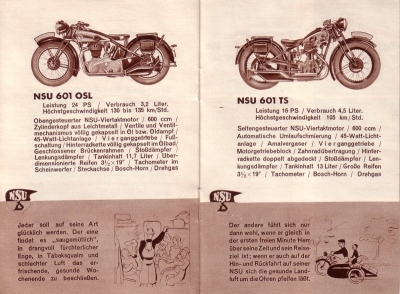 NSU Motorrad Programm 1937