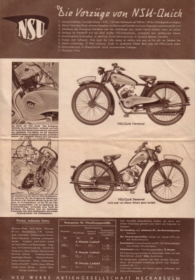NSU Quick Prospekt 1939