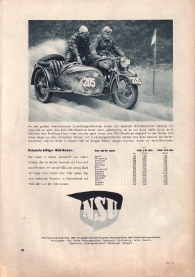 NSU-Motorrad Illustrierte 1939