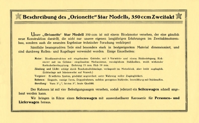 Orionette Programm 1926/27