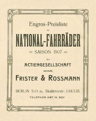 National Fahrrad Prospekt 1907