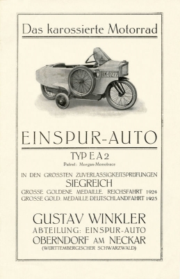 Einspurauto Typ EA 2 brochure 1929