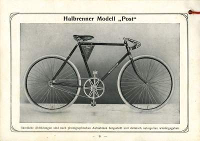 Post-Fahrräder Programm ca. 1914