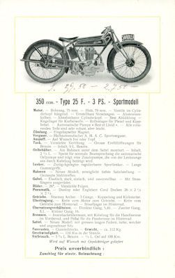 Saroléa Programm 1925