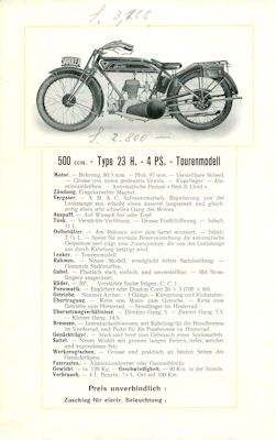 Saroléa Programm 1925