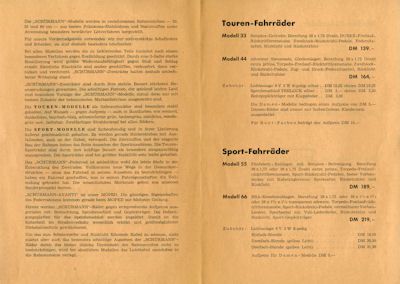 Schuermann Fahrrad Prospekt 1953