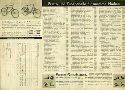 Schuetze Fahrrad und Motorfahrrad Programm 1937