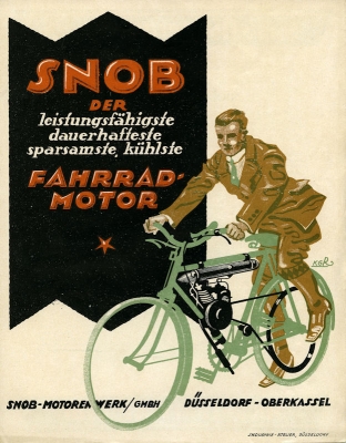 Snob 1 HP bicycle motor brochure 1921