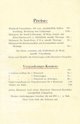 Windhoff 4 brochure ca. 1929