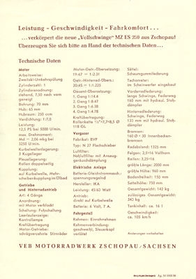 MZ ES 250 Prospekt 1956