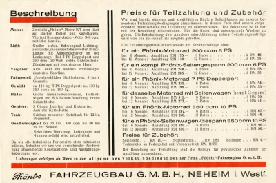 Phönix Programm ca. 1934