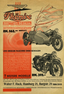 Phönix 200 ccm Prospekt 1933-35