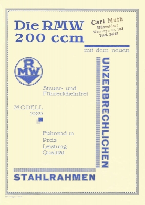 RMW 200 ccm Modelle Prospekt 1929