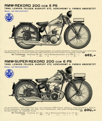 RMW program 1933/34