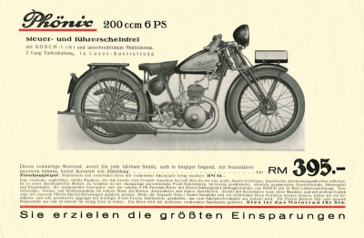 Phönix 200 ccm Prospekt 1933-35