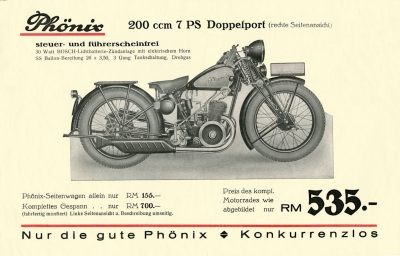 Phönix 200 ccm brochure 1933-35