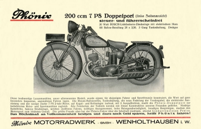 Phönix 200 ccm Prospekt 1933-35