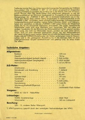 Tornax V 200 Prospekt 1952/53