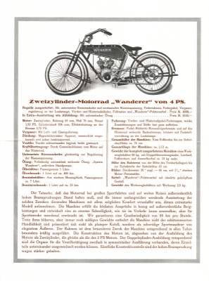 Wanderer Motorrad Programm 5.1914