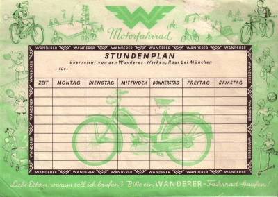 Wanderer Werbeblatt 1950er Jahre