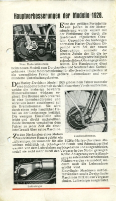 Harley-Davidson Programm 1928