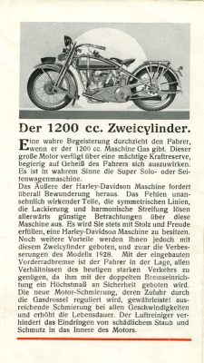 Harley-Davidson Programm 1928