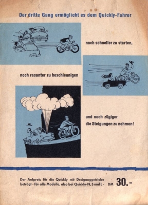 NSU Quickly Dreiganggetriebe Prospekt 1960er Jahre