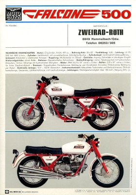 Moto Guzzi Falcone 500 brochure ca. 1972