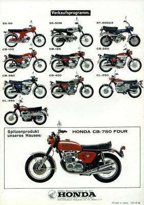 Honda motorcycle program 1970