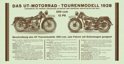 UT 550 ccm SV brochure 1928